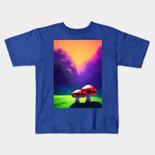 DREAMY COLORFUL MUSHROOMS Kids T-Shirt